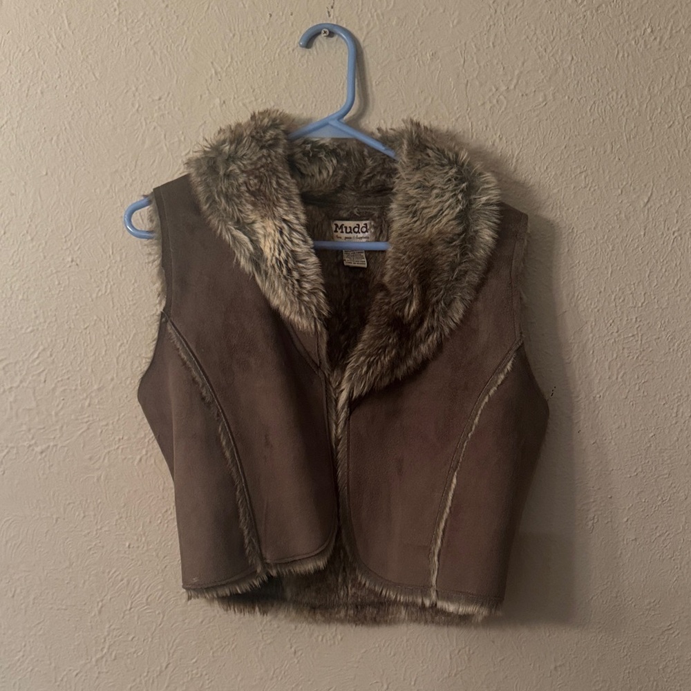 Mudd Brown Faux Fur Women's Vest